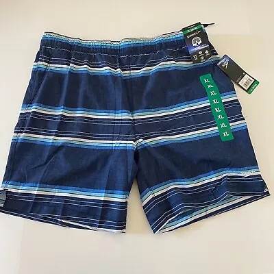 Speedo Men XL Shorts 36 38 Blue Techvolley Comfort Liner UPF 50+ Striped New • $19.80