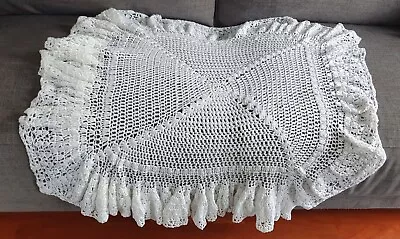 ***Hand Crochet Baby Christening Shawl Blanket*** • £16.99
