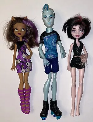 Monster High Dolls Lot Of 3 Gil Webber Clawdeen Wolf & Draculaura • $24.99