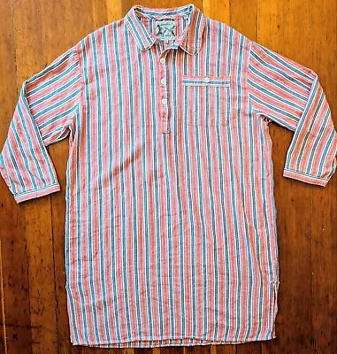 Peter Christian Organic Cotton Red/White/Blue Striped Nightshirt Pajama Mens 3XL • $49.99