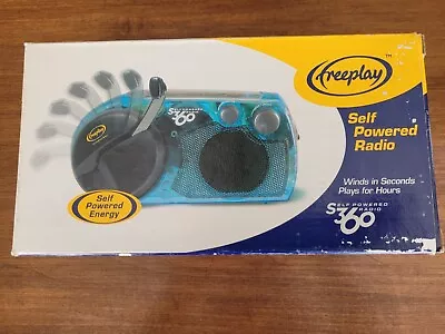 $45 • Buy FREEPLAY Self Powered Solar AM/FM Emergency Radio Works Crank Clear Blue/Green