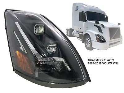 For Headlight 04 - 18 VNL VN Truck Black W/ Chrome Bolt Design Passenger Side • $215.99
