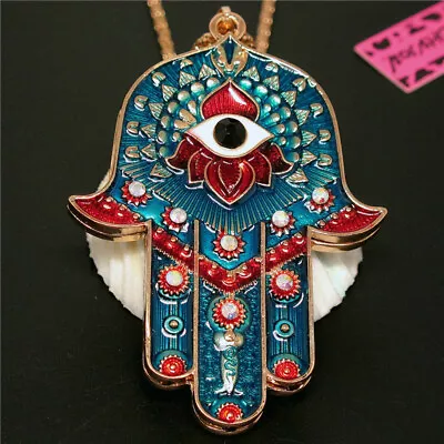 New Rhinestone Magic Ancient Egypt Eyes Palm Pendant Fashion Women Gift Necklace • $1.99