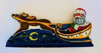 $175 • Buy Vaillancourt Folk Art Chalkware 10th Anniversary SANTA IN SLEIGH W/REINDEER  