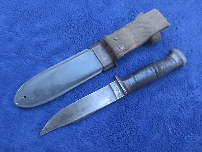 Original Ww2 Usn Mk1  Fighting Knife Dagger And Nord Sheath Made By Pal Rh-35 • $159