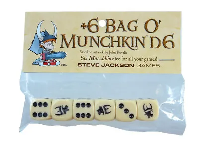 Munchkin +6 Bag Of D6 Dice - Steve Jackson Games Card Board Game New! • $9.99