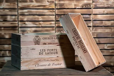 Shallow Flat Half Size French Wooden Wine Crate Box - Hamper Storage Planter... • £695