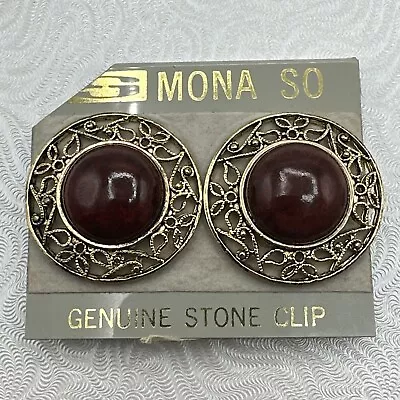 Vintage Mona So Earrings Clip On #307 • $20