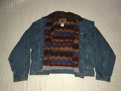 Embroidered Vintage International Denim Trucker Jacket Aztec Western Men's XL • $50