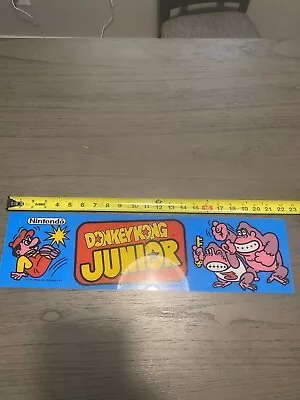 Donkey Kong Junior Plexiglass Arcade Video Game Marquee Original 1982 Nintendo • $49.99