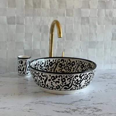 Moroccan Ceramic Sink For Bathroom Handmade Free Gift Custom Ceramic Sink Basin • $162