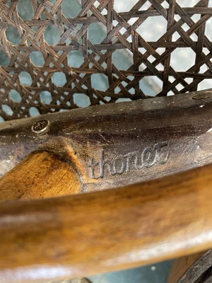 $85 • Buy FABULOUS! 2x THONET Marked Chairs. Rattan Seat.
