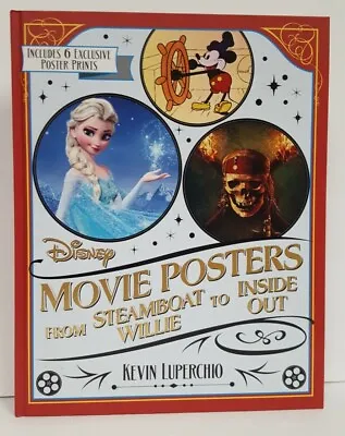 DISNEY MOVIE POSTERS BOOK FROM STEAMBOAT WILLIE TO INSIDE OUT  1st HC • $42.99