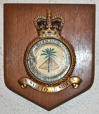 £50 • Buy Vintage Metal On Wood Royal Air Force No 4 Flying Training School Plaque RAF FTS