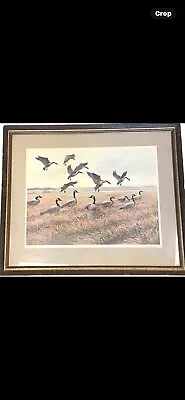 Maynard Reece “ Geese Feeding “ Vintage Signed / Numbered And  Framed. • $50