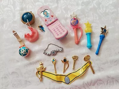 VINTAGE Sailor Moon ꧁☿▶ Sailor Mercury ◀☿꧂ Transformation Items Wand Star Phone • $14.99