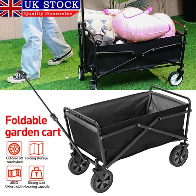 Foldable Collapsible Camping Outdoor Garden Trolley Cart Wagon Truck Wheelbarrow • £37.39