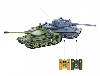 Remote Control Tank Set German Tiger | T34 Battle Military 1:28 RC With Soldiers • $89.99