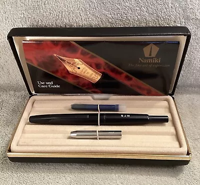 Vtg Faceted Pilot Namiki Black Matte Vanishing Point Fountain Pen 14K M   A1294 • $495