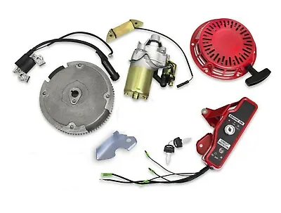 New Honda Gx160 5.5hp Electric Start Kit Starter Motor Flywheel On/off Switch • $79.99