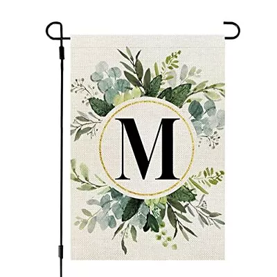 Monogram Letter M Garden Flag Floral 12x18 Inch Double Sided For Outside Small B • $14.24