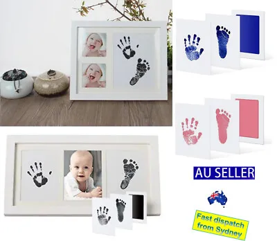 $4.95 • Buy Baby Hand Footprint Photo Frame Kit Pet Safe Inkless Wipe Newborn Souvenir AU