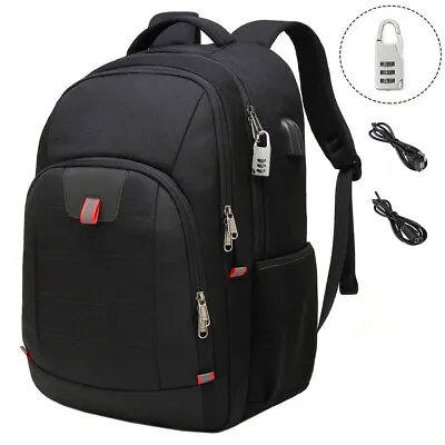 30L Business Men Backpack 17  Inch Laptop Bag USB Charging Cable Anti-theft Lock • $68.19