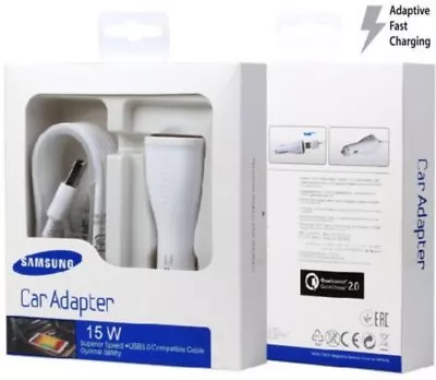 GENUINE Samsung Fast Charge 15W Car Charger & Micro USB Cable For Galaxy S6 S7 + • $22.49