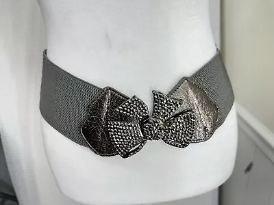 Vintage Bow 80s Beaded Bling Statement Belt Women’s 30in Stretchy • $17.49