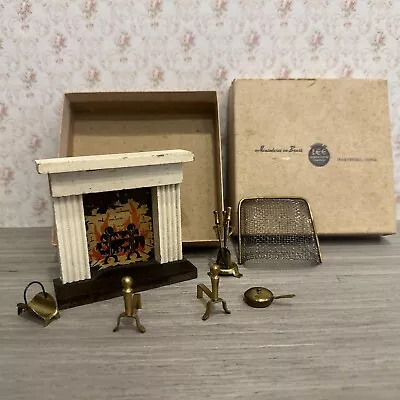 Dollhouse Miniature Vintage KAGE Fireplace & Accessories 1:16 With Box • $19.99