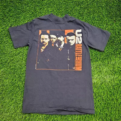 Vintage 1988 U2 Band T Shirt Size S-5XL BLACK Cotton Short Sleeve NL2925a • $18.04