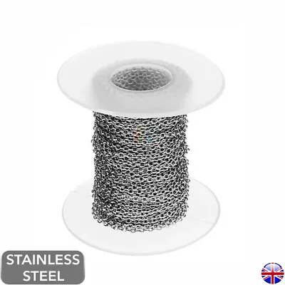 £5.69 • Buy STAINLESS STEEL Cable Link Chain By Metre Hypoallergenic JEWELLERY MAKING _722.