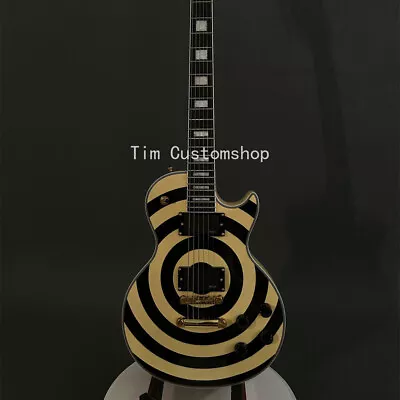 Custom Zakk Wylde Electric Guitar Cream&Black Bullseye Gold Part Mahogany Body • $288.39