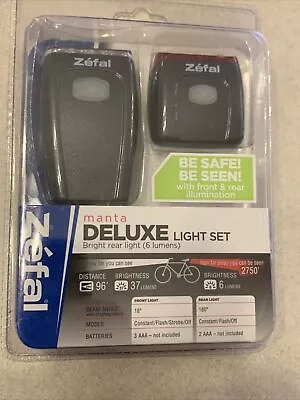 Zefal Manta Deluxe Bicycle Light Set 96’ Beam Bright Night Visibility Safety A24 • $15.99