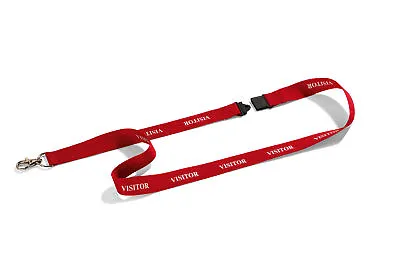 £20.75 • Buy Durable Textile Lanyard With Safety Release For Name Badges Printed Visitor Red