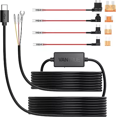 Vantrue 11.5ft Type C USB 12V 24V To 5V Dash Cam Hardwire Kit With Add A Circuit • $34.99