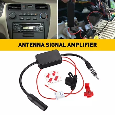 Car FM & AM Radio Antenna Signal Amplifier Aerial Signal Amp Booster 12V ANT-208 • £8.99