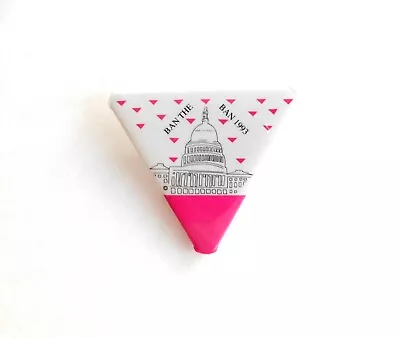 1993 Gay Rights March On Washington VTG “Ban The Ban 1993” Triangular Pinback • $21.95