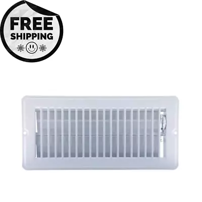 9-3/4 X 4 Inch HVAC Vent Cover Steel Floor Register With 7/8  Drop White • $9