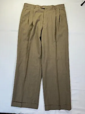 Zanella Platinum Made In Italy Bennett Pleated Cuffed Dress Pants Size 35 • $15.12