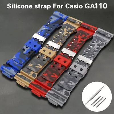 Camouflage Silicone Strap  Watch Band For Casio G-SHOCK GA-110 GA100 GA120 New • $7.98