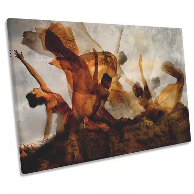 The Nymph Dance Orange Dress CANVAS WALL ART Print Picture • £29.99