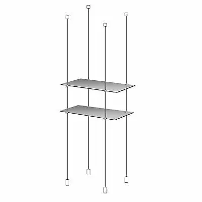 Hanging Shelf Kit 600mm X 250mm 2x Acrylic Shelves Window & Cable (DS230/4) • £111.12