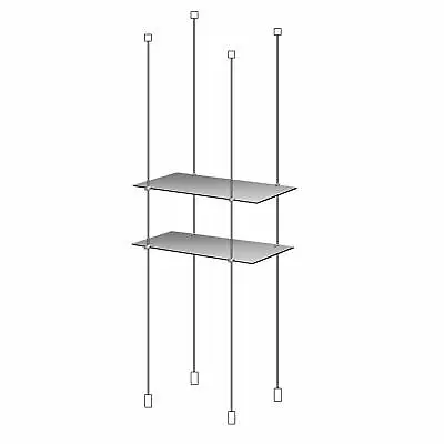 Hanging Shelf Kit 600mm X 300mm  2x Acrylic Shelves Shop Window (DS230/7) • £112.33