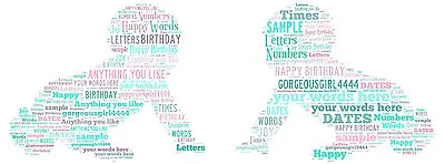 Word Art Personalised Present Keepsake Birthday Gift Twins Baby Shower Birth • £2.70
