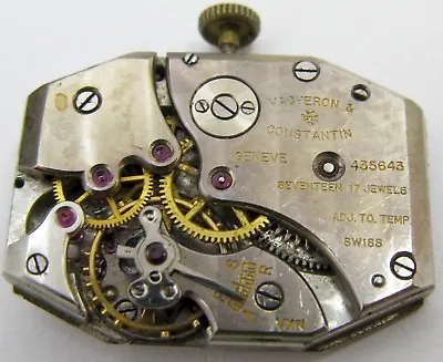 $650 • Buy Rectangle Vacheron Constantin 435 1 Manual 17 Jewels Watch Movement For Parts