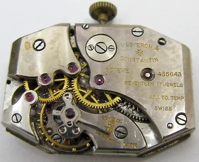 Rectangle Vacheron Constantin 435 1 Manual 17 Jewels Watch Movement For Parts • $650