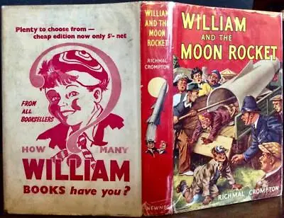 £95 • Buy 1954 WILLIAM & THE MOON ROCKET 1st Ed By RICHMAL CROMPTON Hardback + JACKET