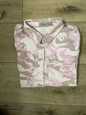 Madeline & Monroe Women's Camo Light Pink Shacket Size Large 383 • $12