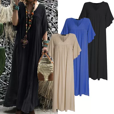 ZANZEA Womens Summer Hawaiian Beach Long Dress Party Sexy Casual Maxi Dress PLUS • $23.99